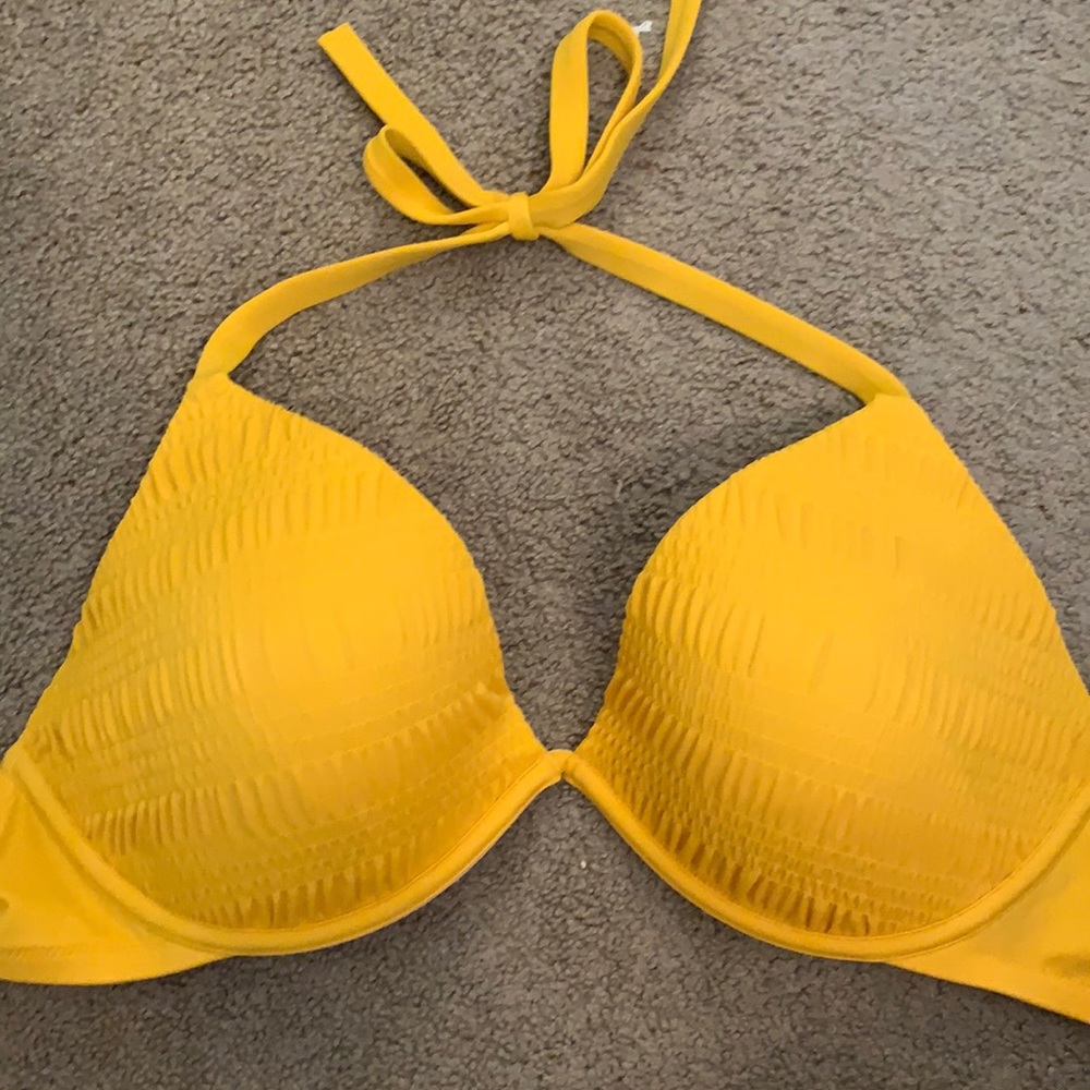 yellow push-up bikini top